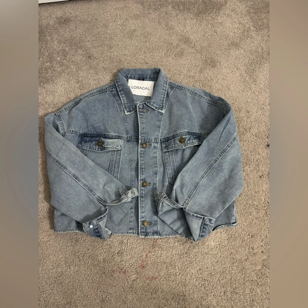 Loragal Blue Denim Jean Jacket Size L - Picture 8 of 11